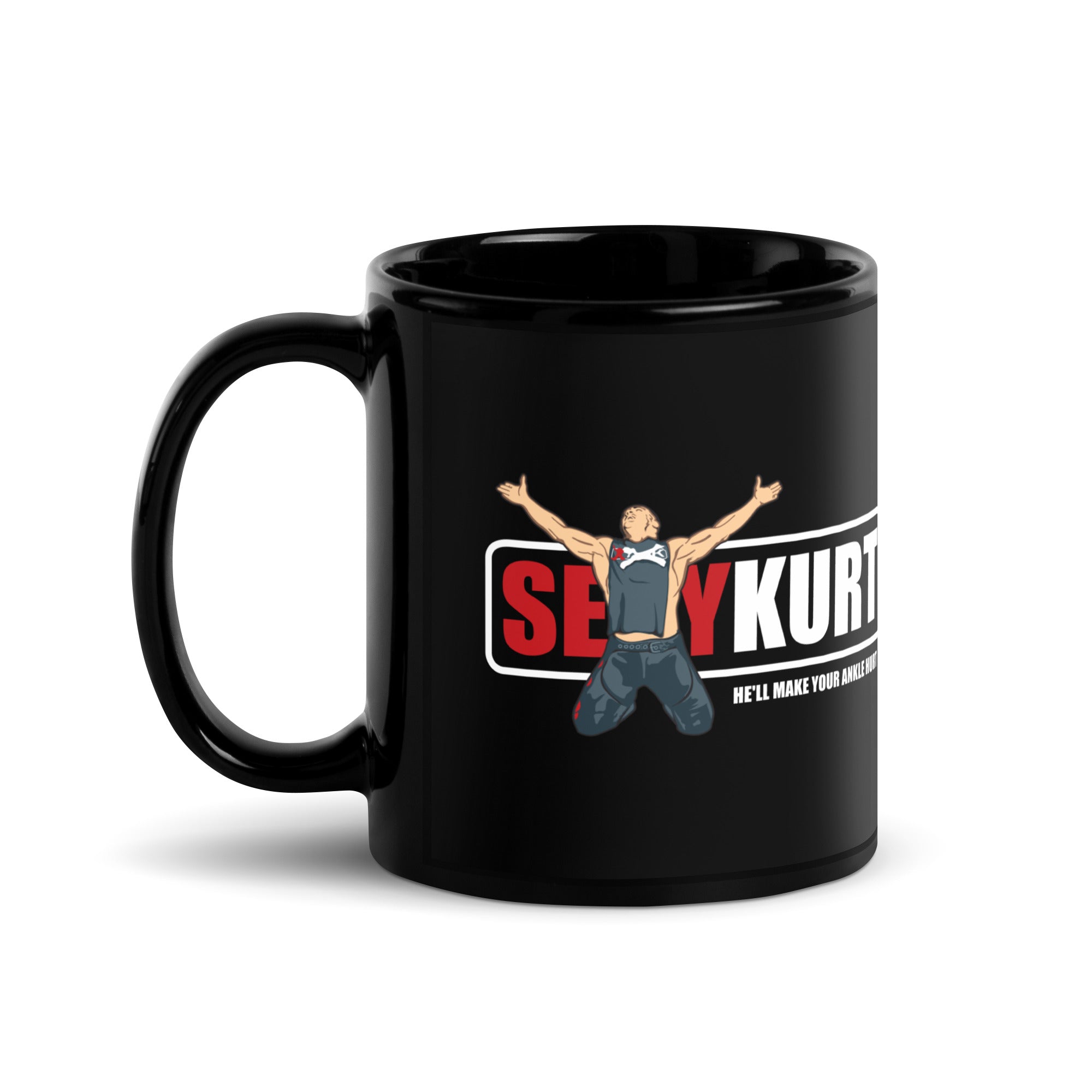 Kurt Angle Sexy Kurt Black Glossy Mug