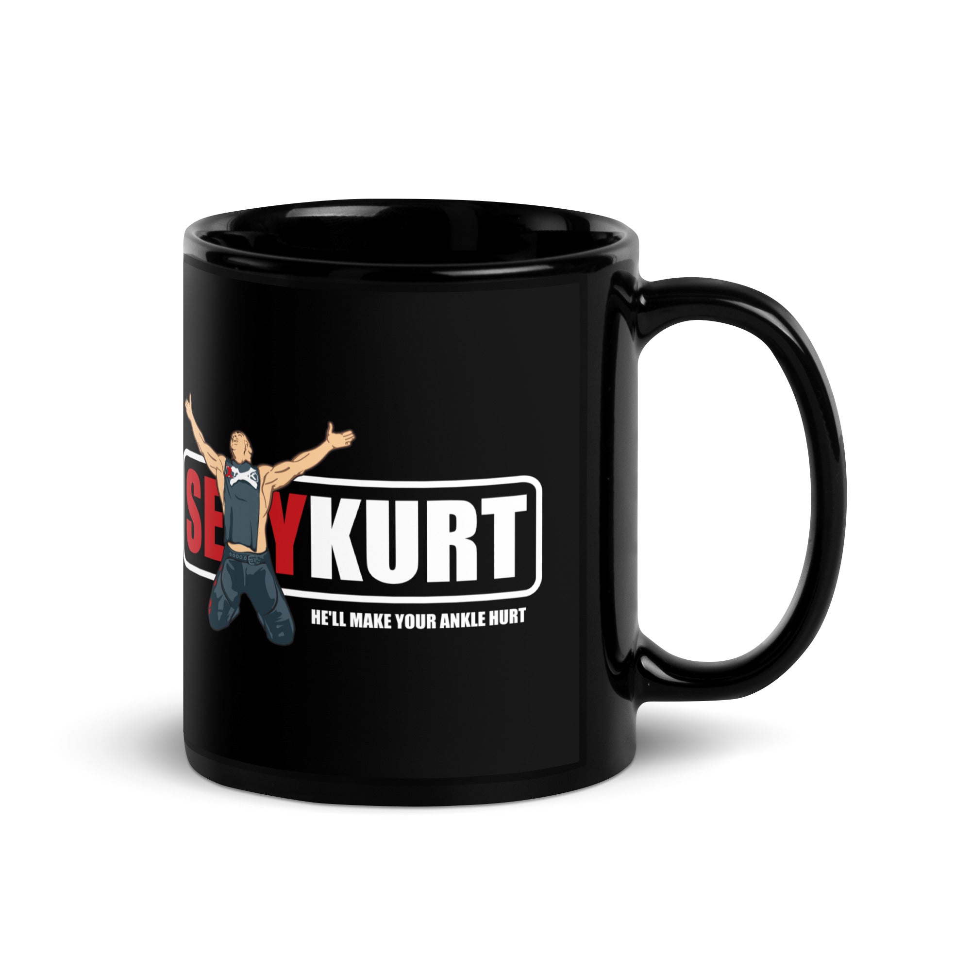 Kurt Angle Sexy Kurt Black Glossy Mug